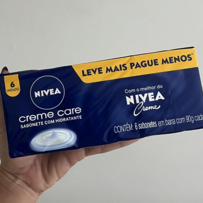 NIVEA Sabonete em Barra Creme Care 90g - 6 unidades