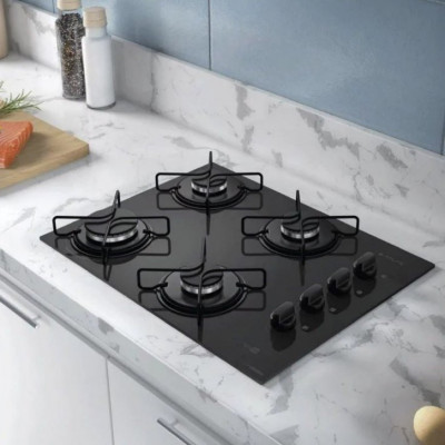 Cooktop 4 Bocas Atlas Agile Up Mesa Vidro