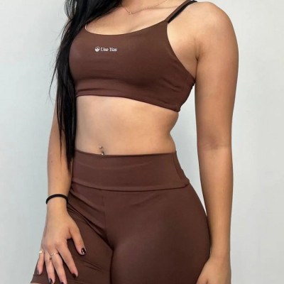 Conjunto Fitness Virginia Top e Shorts Cintura Alta