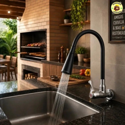 Torneira Flexivel Gourmet Parede 2 Jatos
