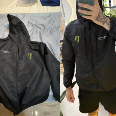 Jaqueta Corta Vento Monster Capuz Impermeável - Tamanho G