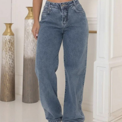 Calça Jeans Wide Leg Cintura Alta Stillge