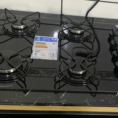 Cooktop 4 Bocas Atlas Mesa Vidro Mega Chama Bivolt