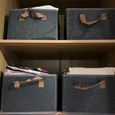 Kit 6 Cesto Caixa Organizadora- Grande Dobrável