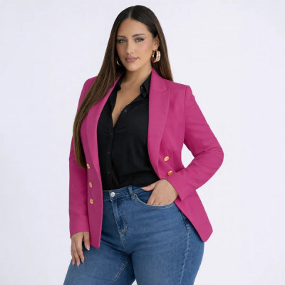 Blazer Feminino Longo Plus Size Alfaiataria