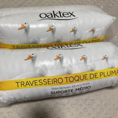 Kit 2 Travesseiros Antialérgicos Pluma De Ganso 70cm X 50cm