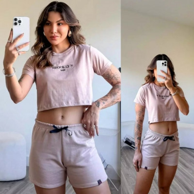 Kit 3 Conjunto Feminino Moletom Cropped