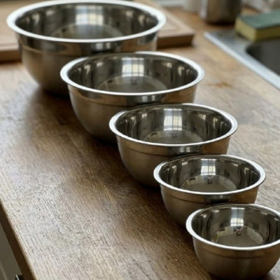 Kit 5 Tigelas Inox Bowl