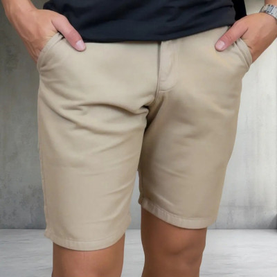 Bermuda Masculina Slim Chino Algodão 100% Vrn