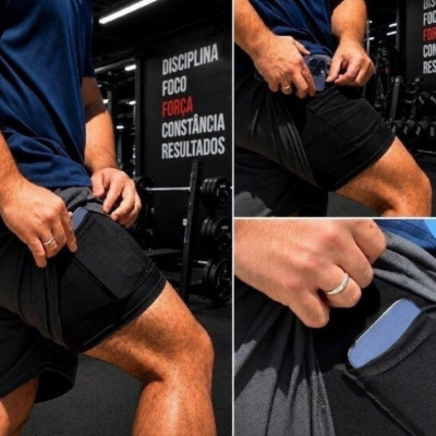 PEGA LOGO 3 LEK Kit 3 Shorts 2 Em 1 Duplo Bolso