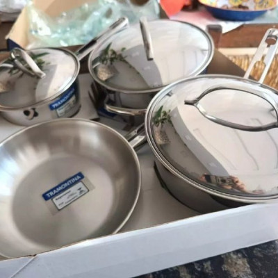 Jogo De Panelas Com 4 Peças Aço Inox Allegra Tramontina