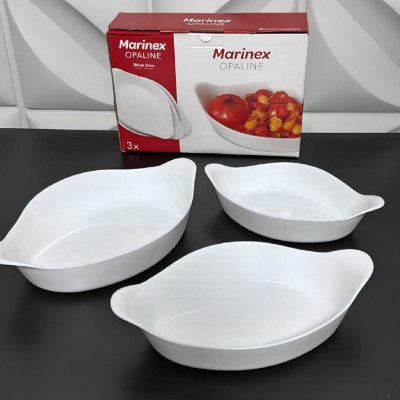 Marinex Conjunto de Assadeiras Oval Opaline 3 Peças