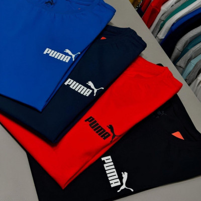 Camiseta Puma Logo Poly Tee Masculina Preta G