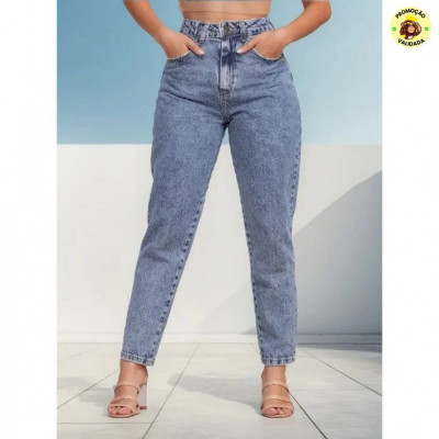 Calça Mom Jeans Feminina Cintura Alta