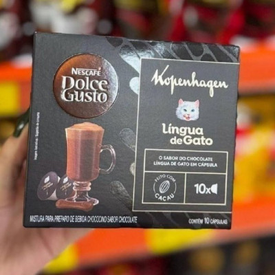 🍫 Achocolatado em Cápsula Nescafé Kopenhagen Língua de Gato 10 cápsulas