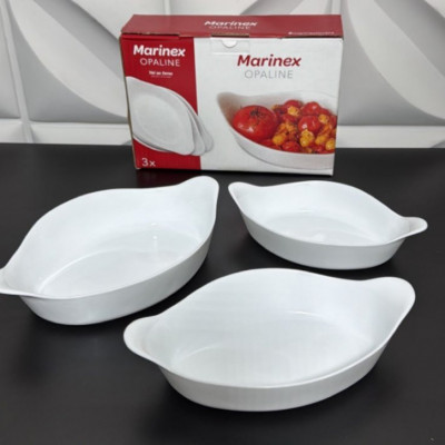 🥘 Marinex Conjunto de Assadeiras Oval Opaline 3 Peças