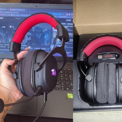 Headset Gamer Redragon Zeus Pro Preto Sem Fio 7.1