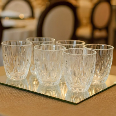 Jogo 6 Copos Vidro Diamante 300ml