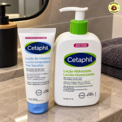 Cetaphil Kit Creme Hidratante 473ml e Locao de Limpeza 100ml