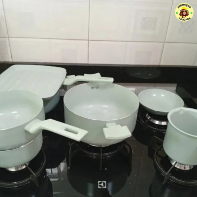Conjunto Panelas 7 Peças Sartin Cook Verde-claro