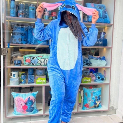 Pijama Kigurumi Stitch Feminino Adulto Plush