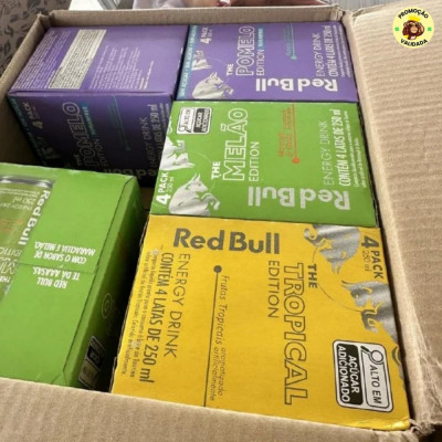 Red Bull Energético, Pomelo, Sem Açúcar, 250ml, 4 latas