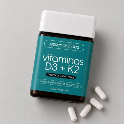 PRA VC QUE NÃO TOMA SOLVITAMINA D3 + K2 Menaquinona-7 60 Doses