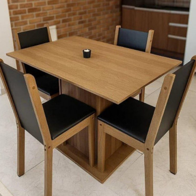 Sala De Jantar Madesa Talita Mesa, 4 Cadeiras
