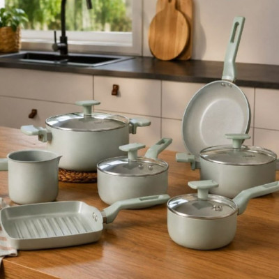 Conjunto Panelas 7 Peças Sartin Cook Cor Aquamint Mimo Style Cor Verde-claro