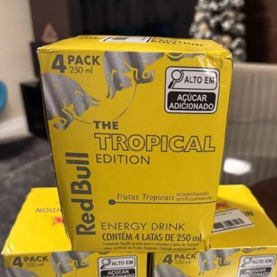 Pack de 4 latas Red Bull Energético Frutas Tropicais 250mL