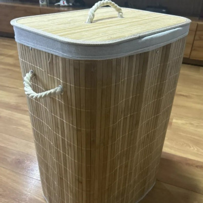 Cesto Organizador De Roupa Bambu 72L