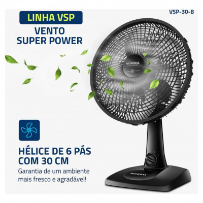 Ventilador de Mesa 30cm Mondial VSP-30-B