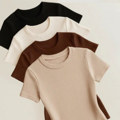 Kit com 4 Blusas Ribana Canelado