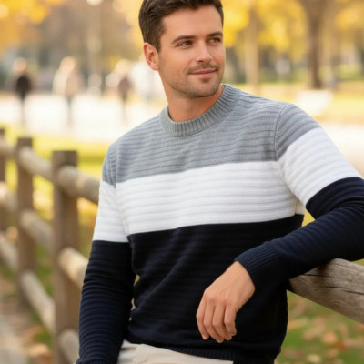Suéter Masculino Tricô Texturizado Premium M