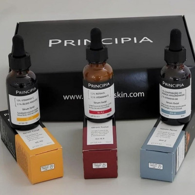 Kit 3 Séruns Principia Vitamina C + Retinol + Hialurônicos