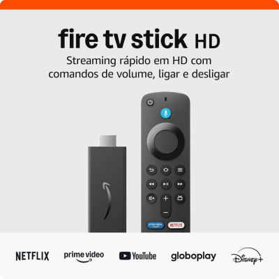 Fire TV Stick HD com controle remoto por voz Alexa