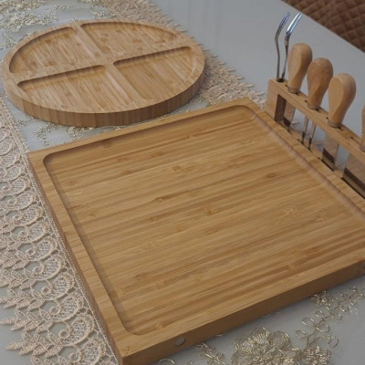 Kit Tábua de Frios Bambu Premium e Petisqueira LUMAI
