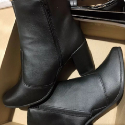 Bota Lumiss Feminina Salto Alto Cano Curto