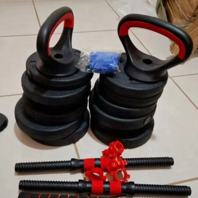 Halteres Peso Musculação Kit 15kg Preto