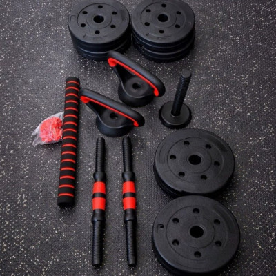 🏋️ Kit Halteres Barra E Anilhas Kettlebell Ajustáveis Peso-15kg