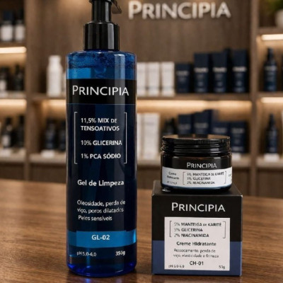 Principia Kit Limpeza e Hidratação: Gel de Limpeza GL-02 + Creme Hidratante CH-01