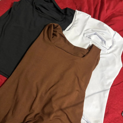 Kit 3 Blusas Regata Feminina Decote Quadrado