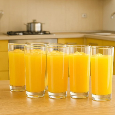 Jogo Copos Vidro 255ml Long Drink Flores Ruvolo
