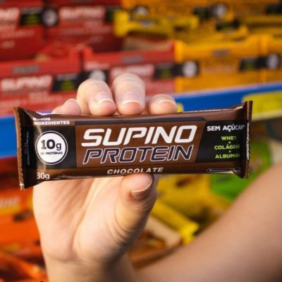 Banana Brasil Display Barra De Proteína Supino Protein Chocolate - 12 Uni
