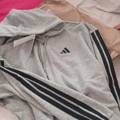 Moletinho Capuz Zíper Três Listras adidas