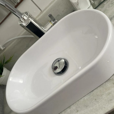 Pia de Apoio Oval Branca Beltempo BT-2030