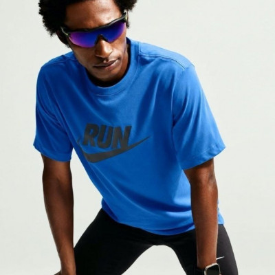 👕 Camiseta Dri-fit Nike Run Swoosh-Azul