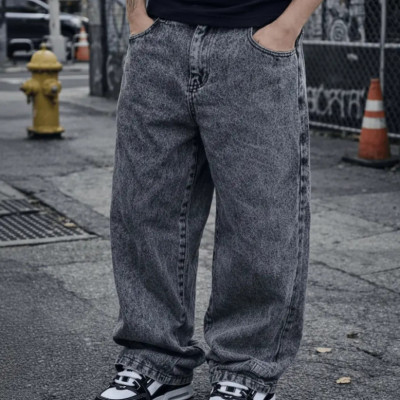 Calça Jeans Masculina Estonada Baggy
