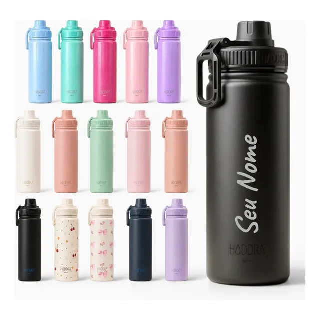 Garrafa Térmica Personalizada Com Seu Nome 600ml Fitness