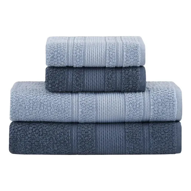 Jogo de Toalhas Buddemeyer Bella Extra Soft Banho — 4 Peças (Azul Claro / Azul Marinho)